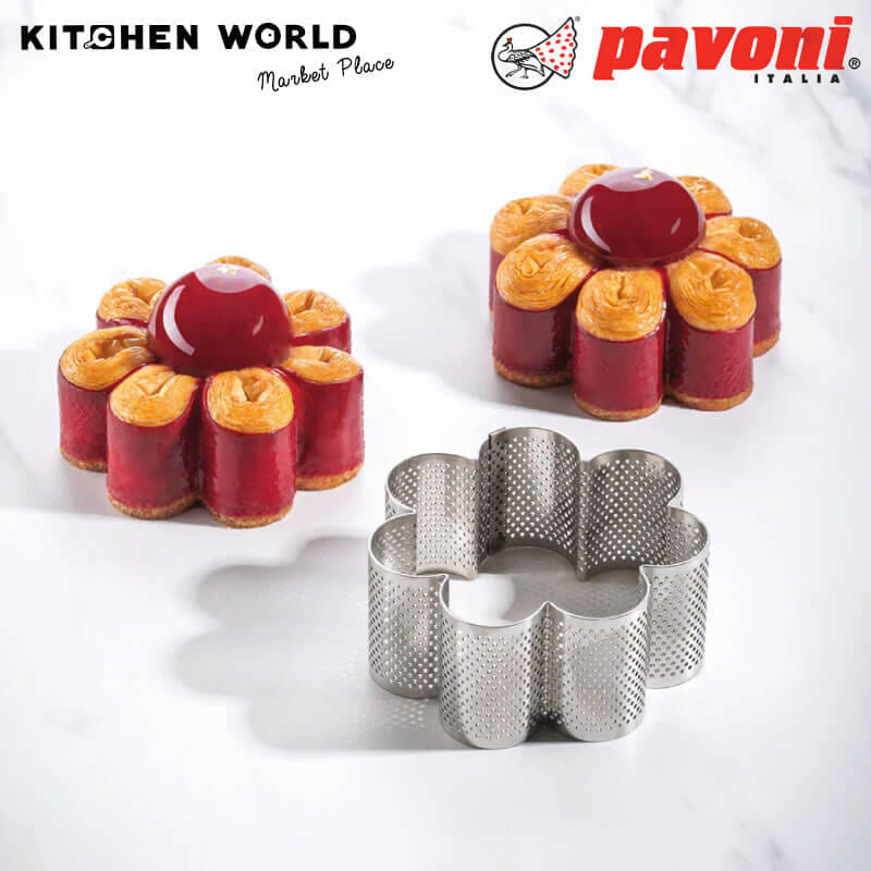 พิมพ์เค้กสแตนเลสเจาะรูรูปดอกไม้ PAVONI BW1436-51 ขนาด 10 ซม._9